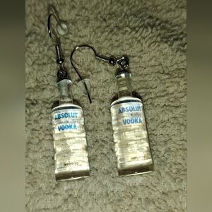 Handcrafted Absolute Vodka Bottle Earrings